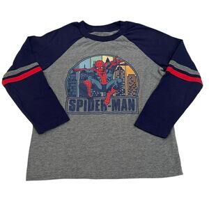 Disney Marvel Spider Man Long Sleeve T-Shirt sz S (5/6) Long Sleeve Tee
